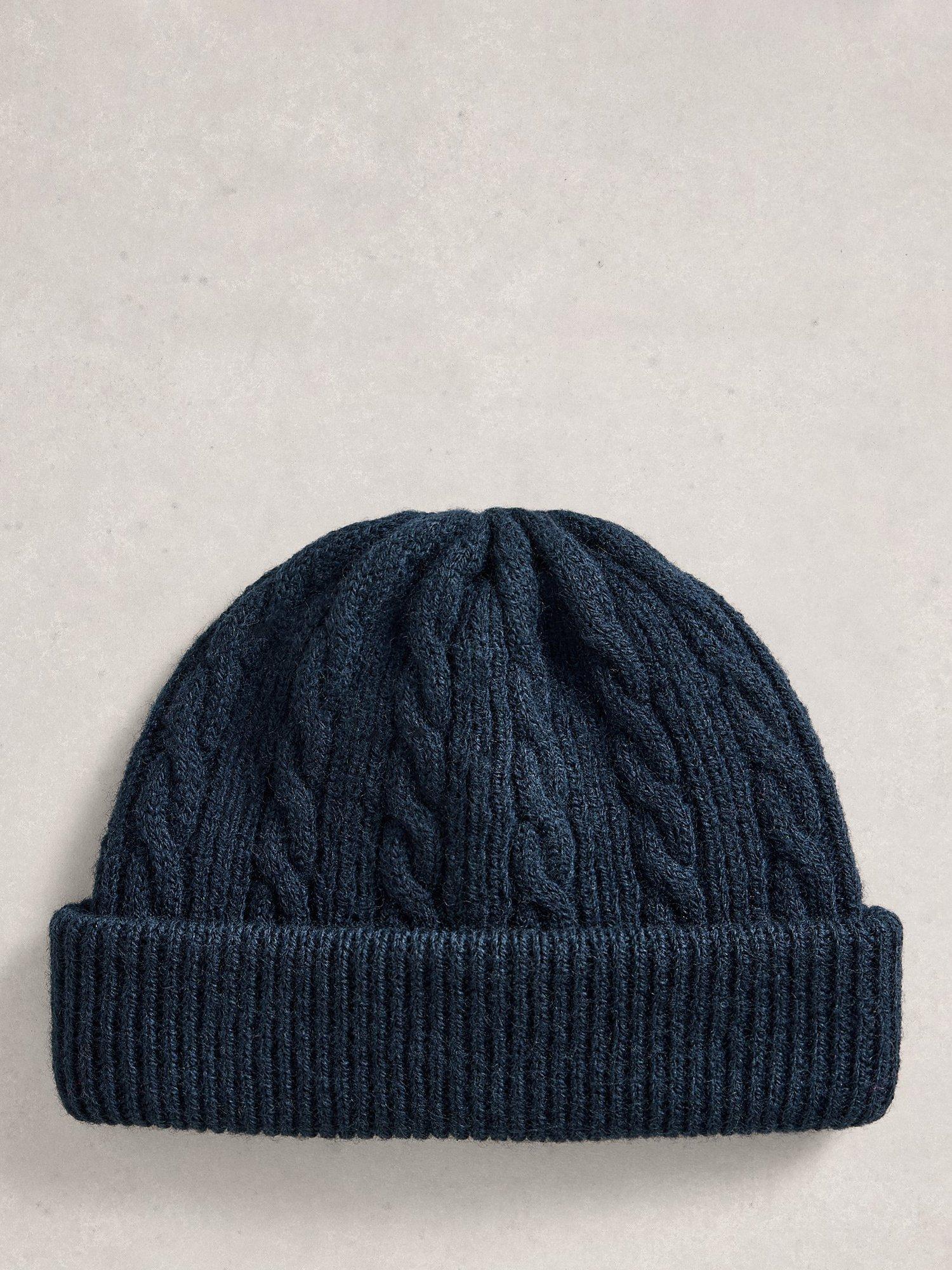 Product image 1 of 3, which shows White Stuff Freddie Lambswool Beanie, Dark Navy, One Size