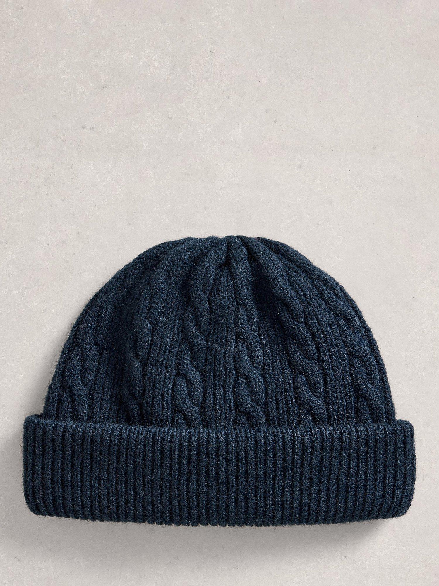Product image 3 of 3, which shows White Stuff Freddie Lambswool Beanie, Dark Navy, One Size