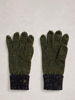 White Stuff Sammy Lambswool Blend Gloves, Green/Multi, Green/Multi