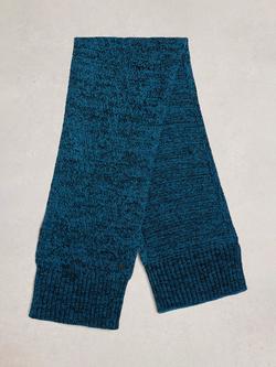 White Stuff Twist Cotton Blend Scarf, Dk Teal - view 2, Dk Teal