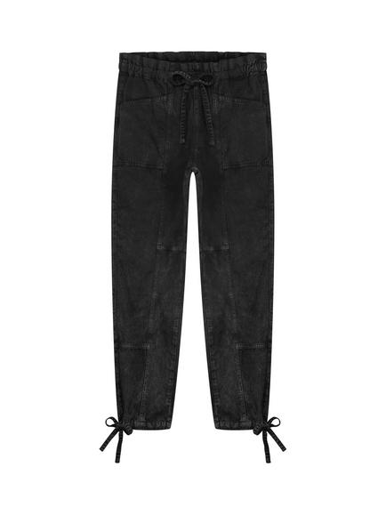 Fabienne Chapot Jennifer Bow Detail Denim Trousers, Black - view 2, Black