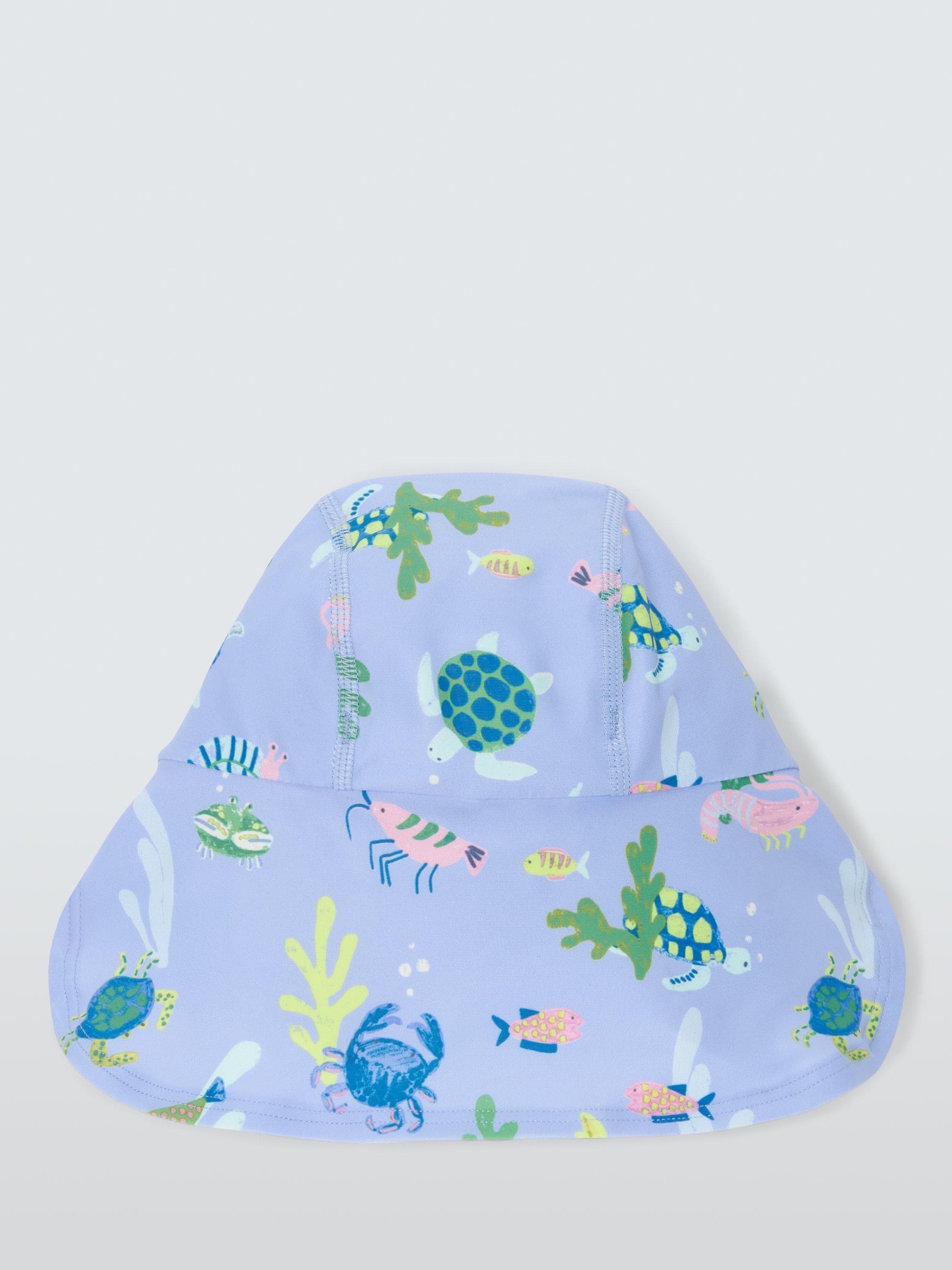 Product image 2 of 3, which shows John Lewis Baby Rockpool Keppi Safari Hat, Blue Multi, 3-6 months