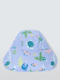 John Lewis Baby Rockpool Keppi Safari Hat, Blue/Multi - view 2, Blue Multi
