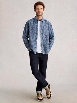 White Stuff Jacquard Shirt, Mid Blue, Mid Blue