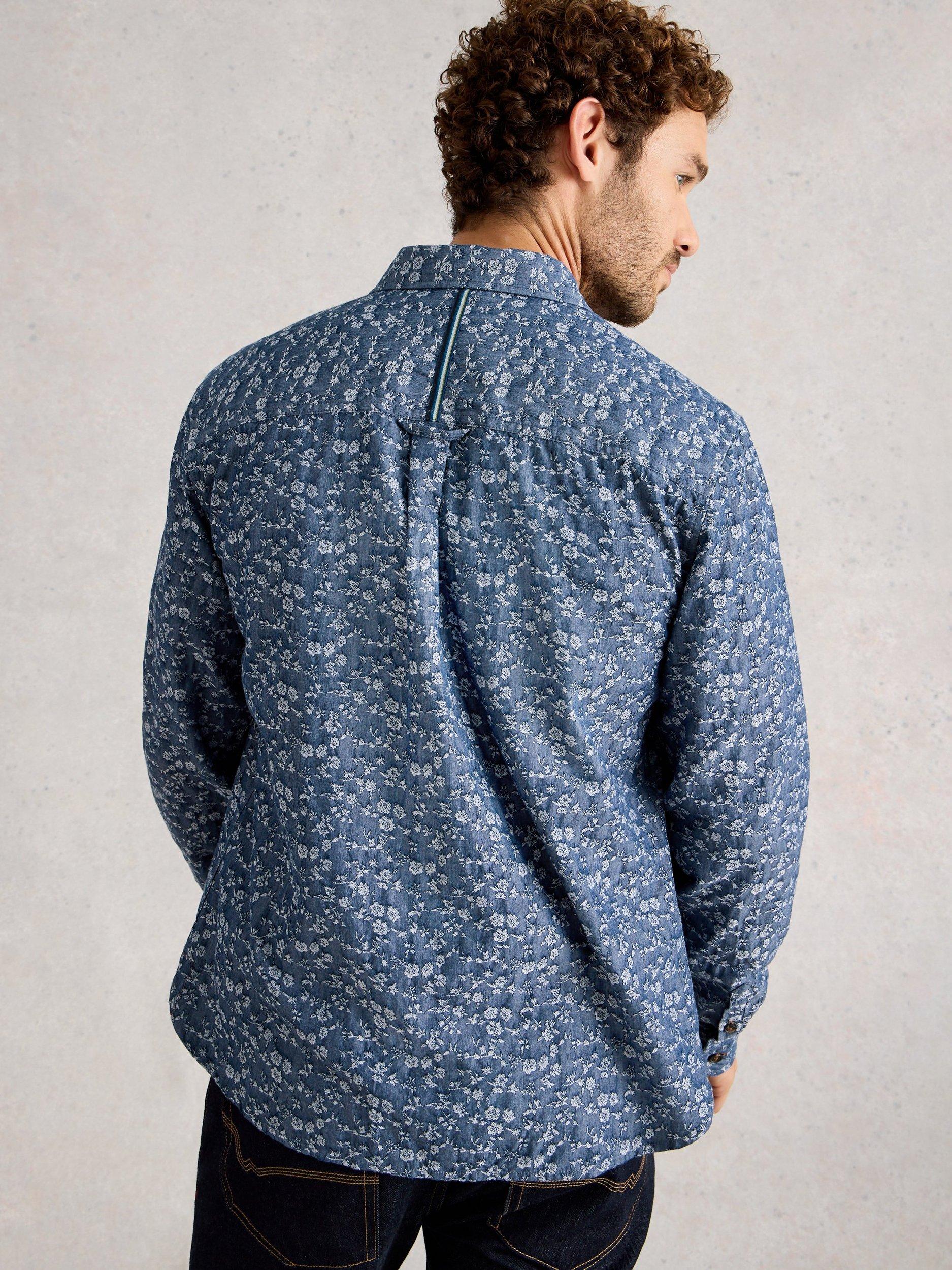 Product image 2 of 6, which shows White Stuff Jacquard Shirt, Mid Blue, S