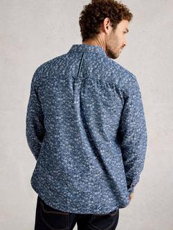 White Stuff Jacquard Shirt, Mid Blue - view 2, Mid Blue