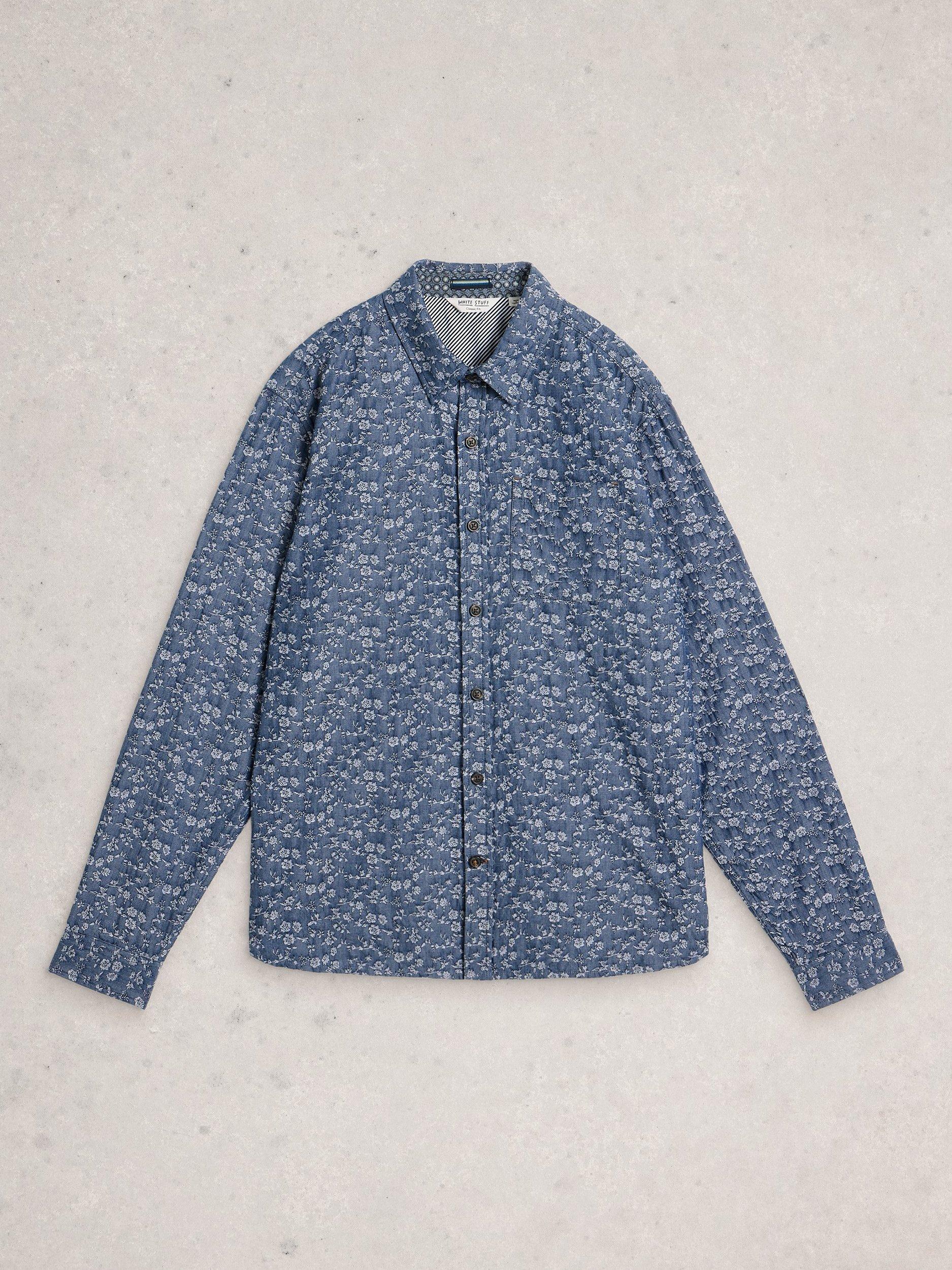Product image 5 of 6, which shows White Stuff Jacquard Shirt, Mid Blue, S