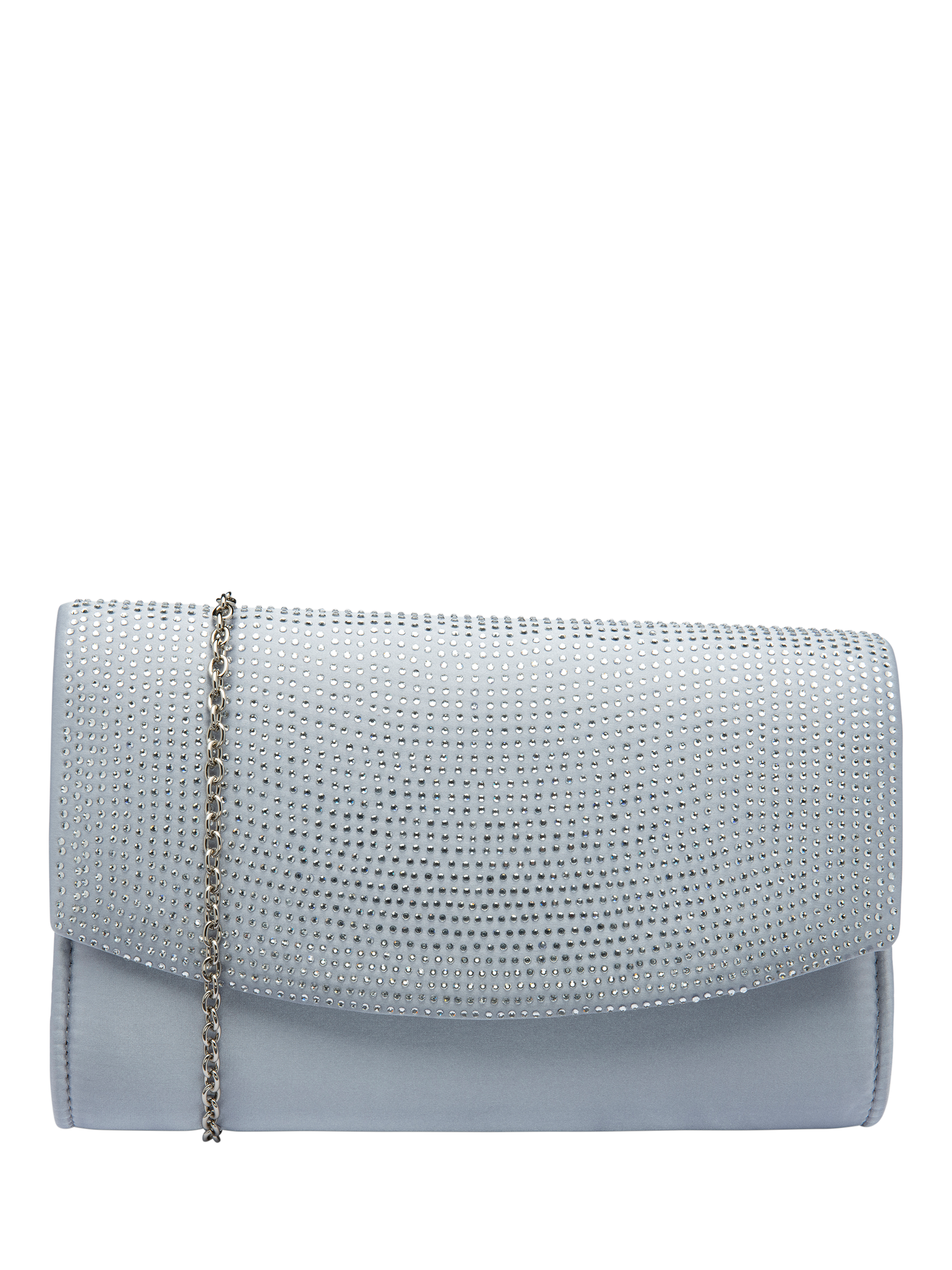 Product image 1 of 4, which shows Ravel Ardee Embellished Envelope Clutch Bag, Silver