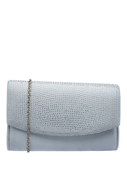 Ravel Ardee Embellished Envelope Clutch Bag, Silver, Silver