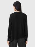 AllSaints Isla Asymmetric Pure Wool Jumper, Black