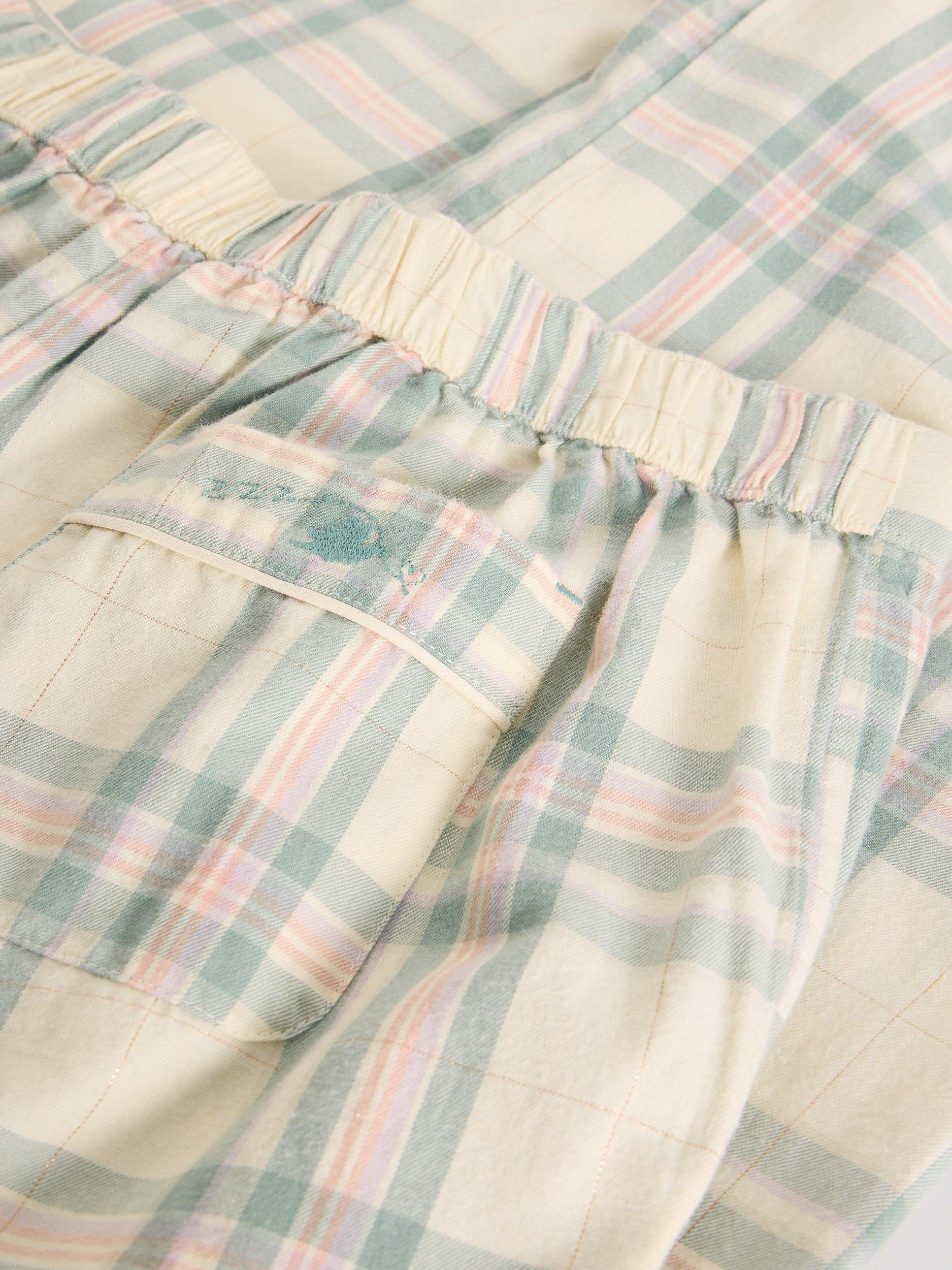 Product image 6 of 6, which shows White Stuff Nina Check Pyjama Bottoms, Ivory/Multi, XL Reg