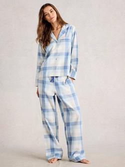 White Stuff Nina Check Pyjama Bottoms, Light Blue, Light Blue