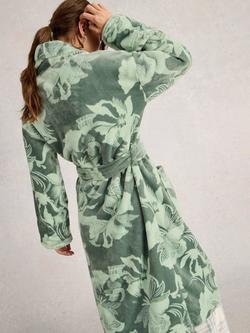 White Stuff Clover Floral Print Dressing Gown - view 2, Green