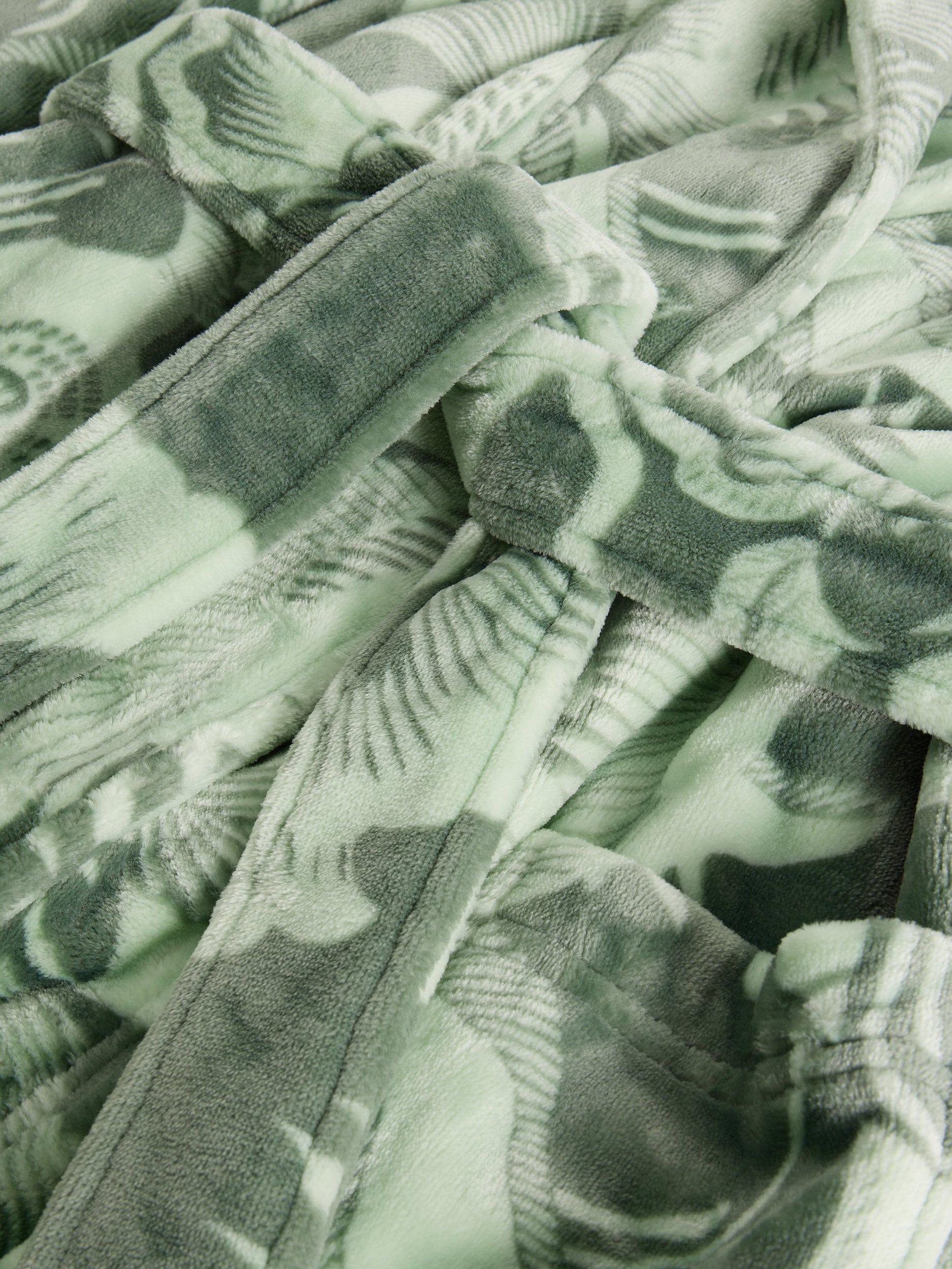 Product image 6 of 6, which shows White Stuff Clover Floral Print Dressing Gown, Green, XS