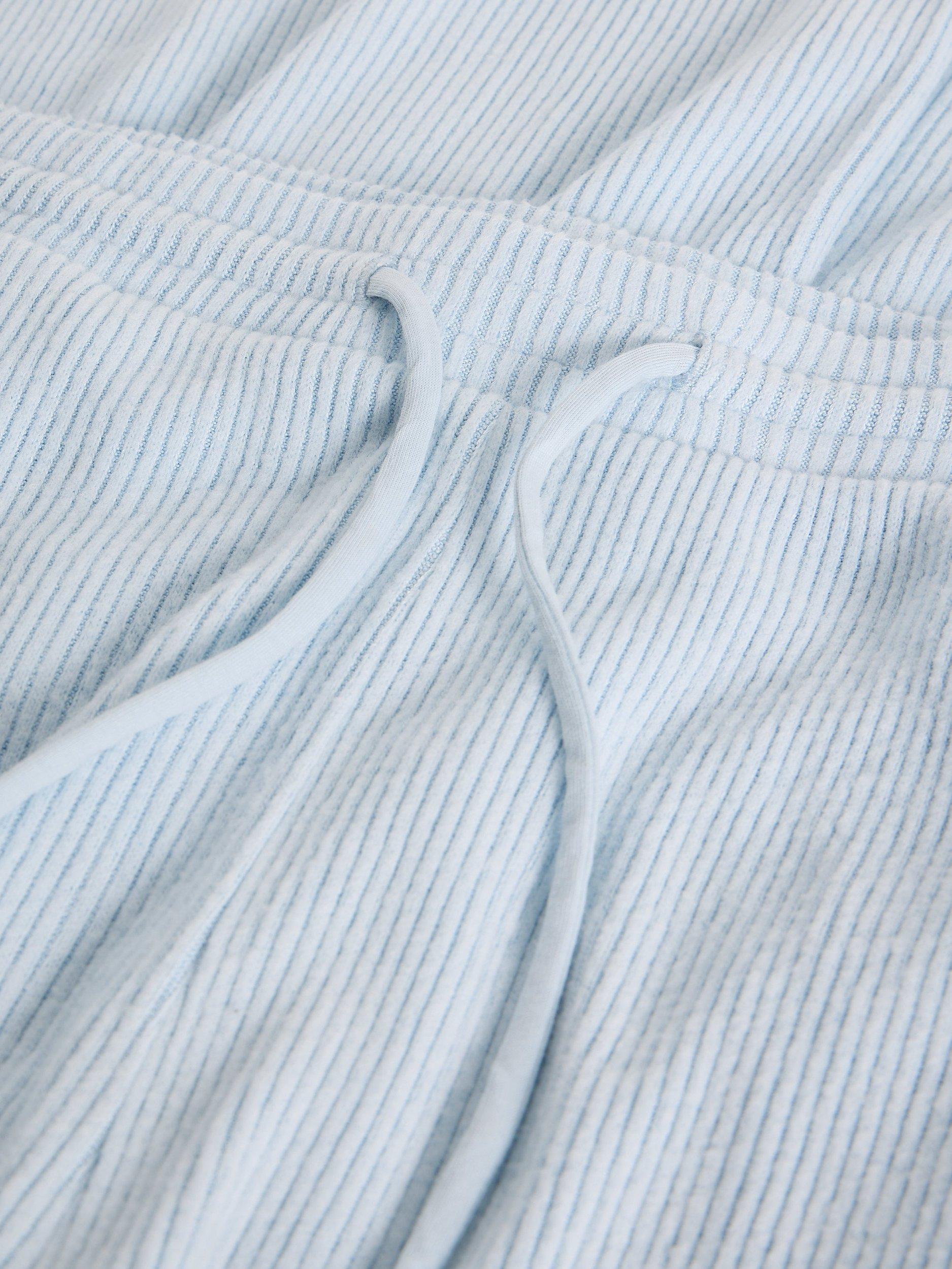 Product image 6 of 6, which shows White Stuff Cosy Ribbed Pyjama Bottoms, Light Blue, M