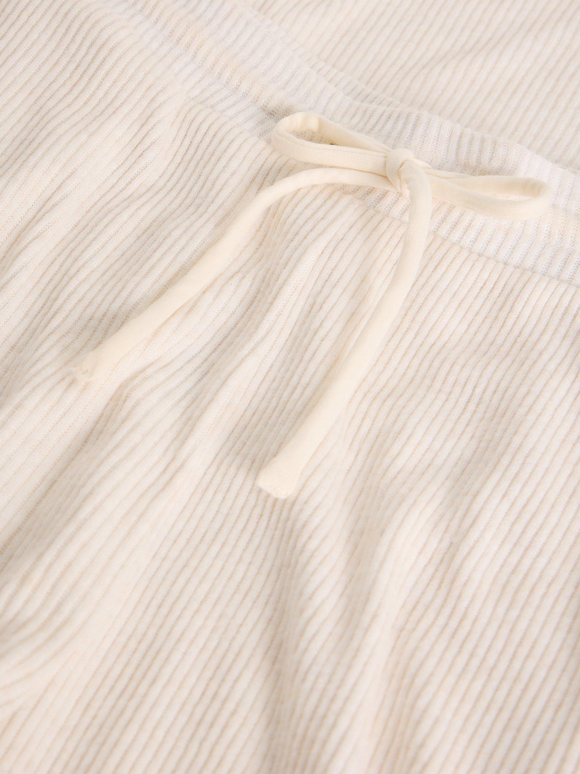 Product image 6 of 6, which shows White Stuff Cosy Ribbed Pyjama Bottoms, Pale Ivory, XL