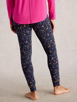 White Stuff Selena Hearts Pyjama Leggings, Navy/Multi - view 2, Navy/Multi