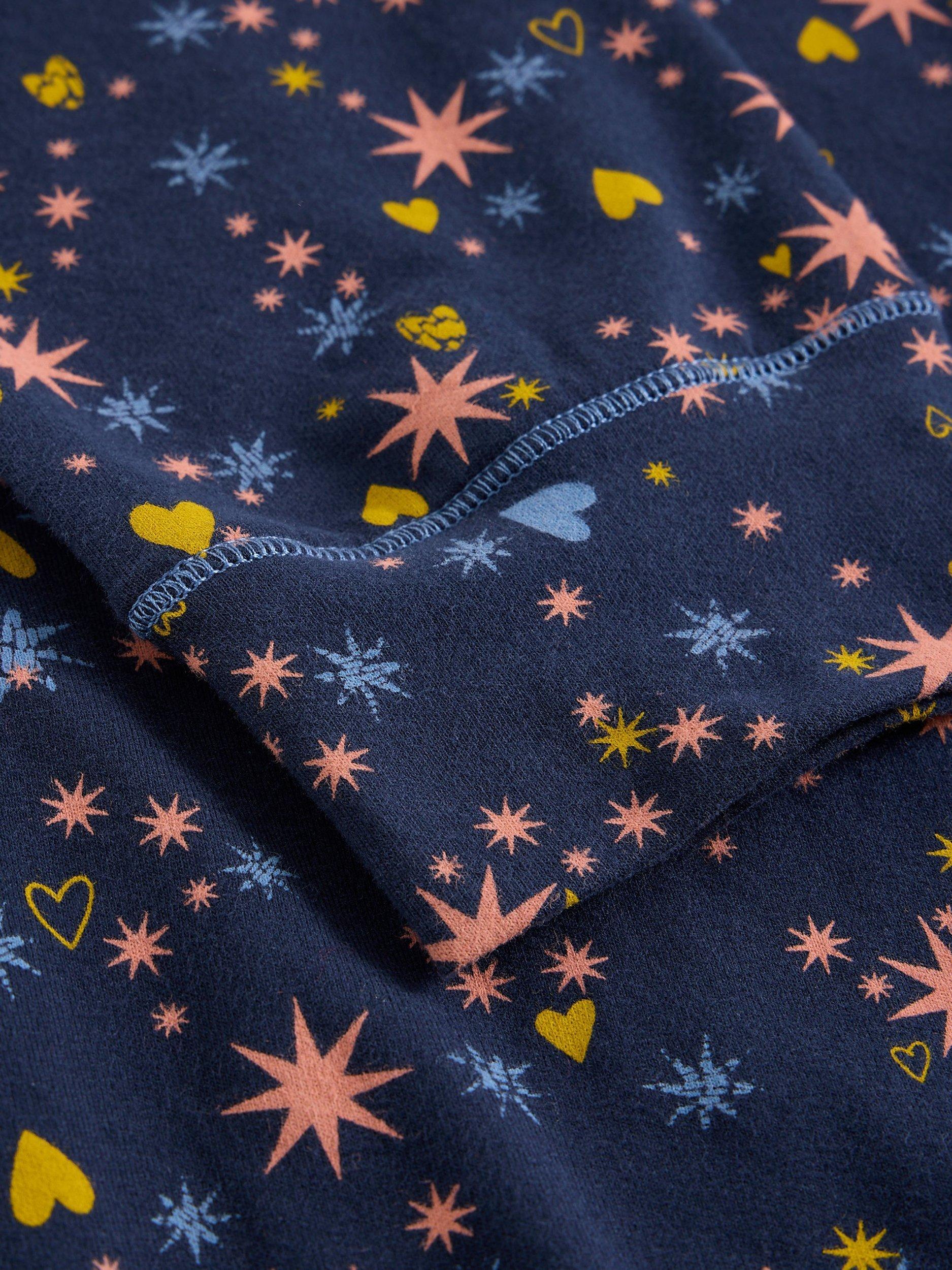Product image 6 of 6, which shows White Stuff Selena Hearts Pyjama Leggings, Navy/Multi, XS