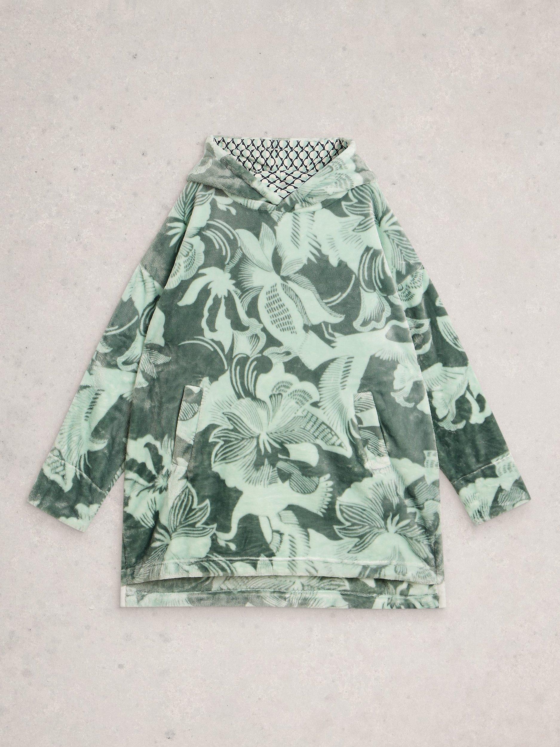 Product image 5 of 6, which shows Mint Velvet Clover Print Hoodie , Green/Multi, S