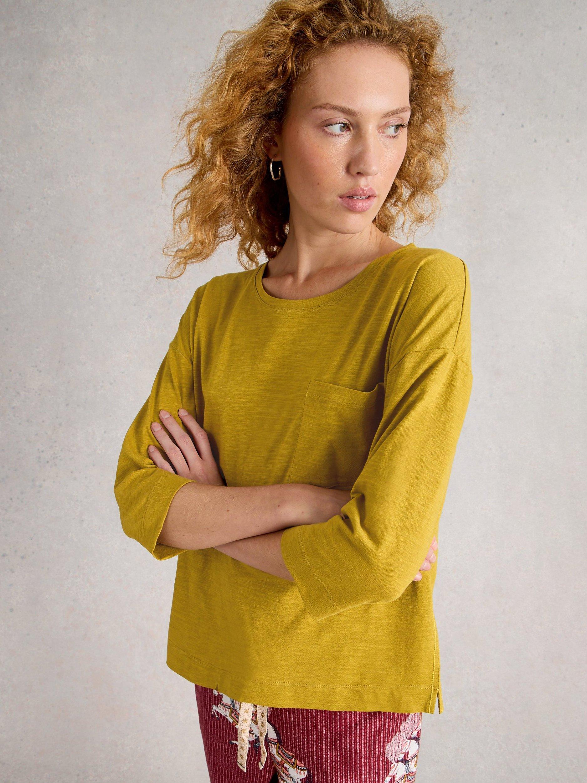 Product image 3 of 6, which shows White Stuff Mia Patch Pocket Jersey Top, Mid Chart, L