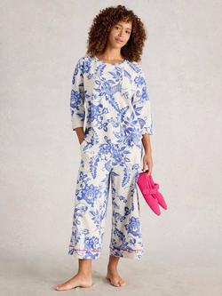 White Stuff Mia Organic Cotton 3/4 Sleeve Shirt, Natural/Multi