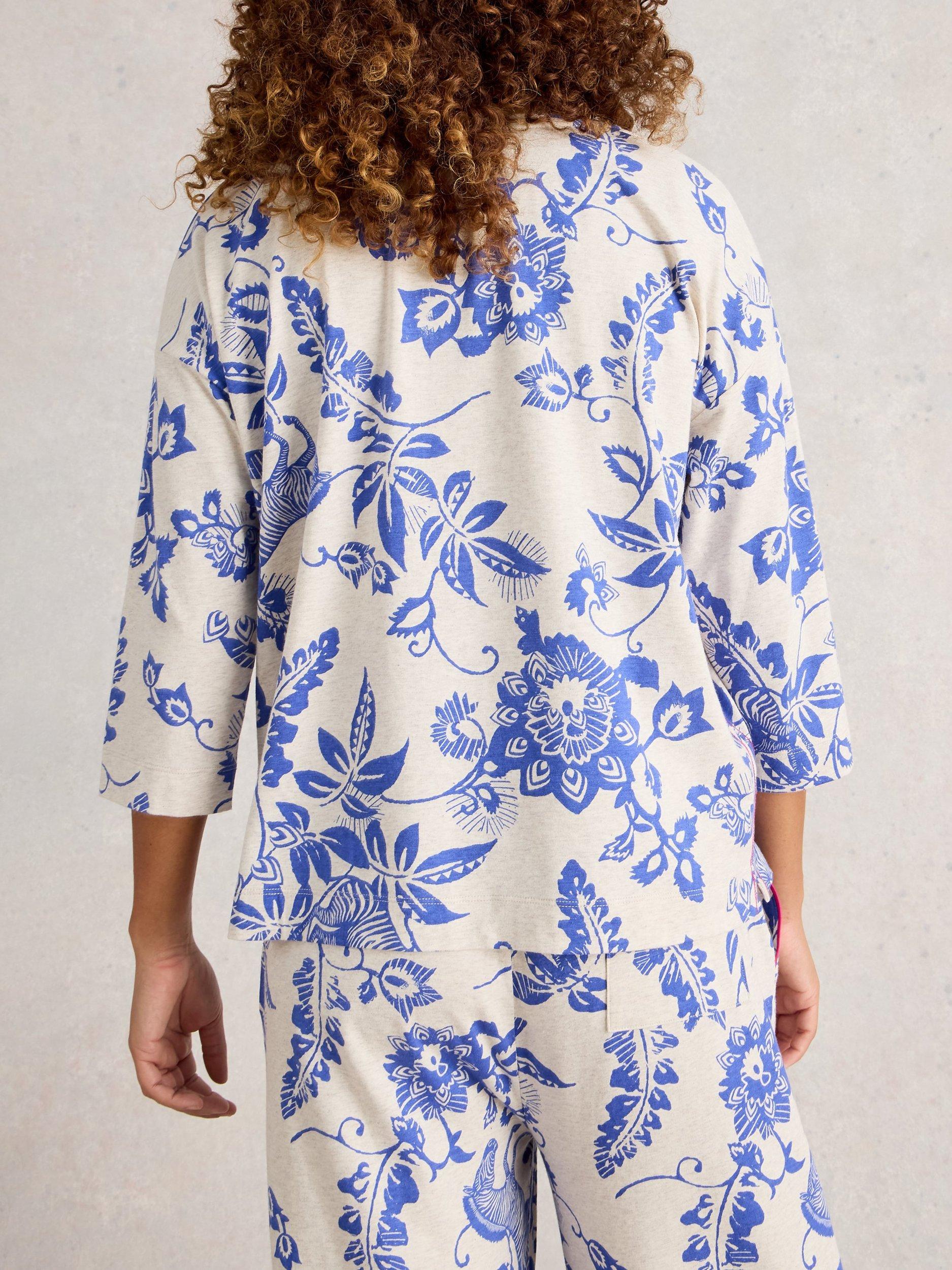 Product image 2 of 11, which shows White Stuff Mia Organic Cotton 3/4 Sleeve Shirt, Natural/Multi, L