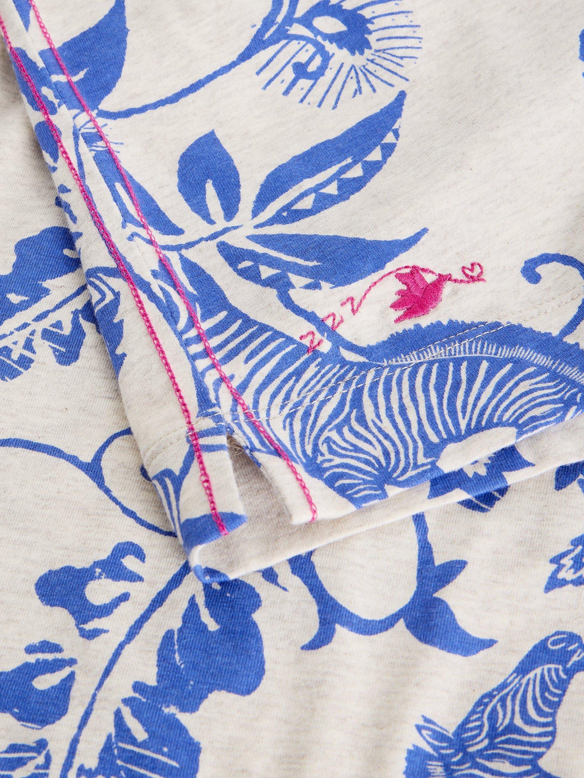 Product image 6 of 11, which shows White Stuff Mia Organic Cotton 3/4 Sleeve Shirt, Natural/Multi, L