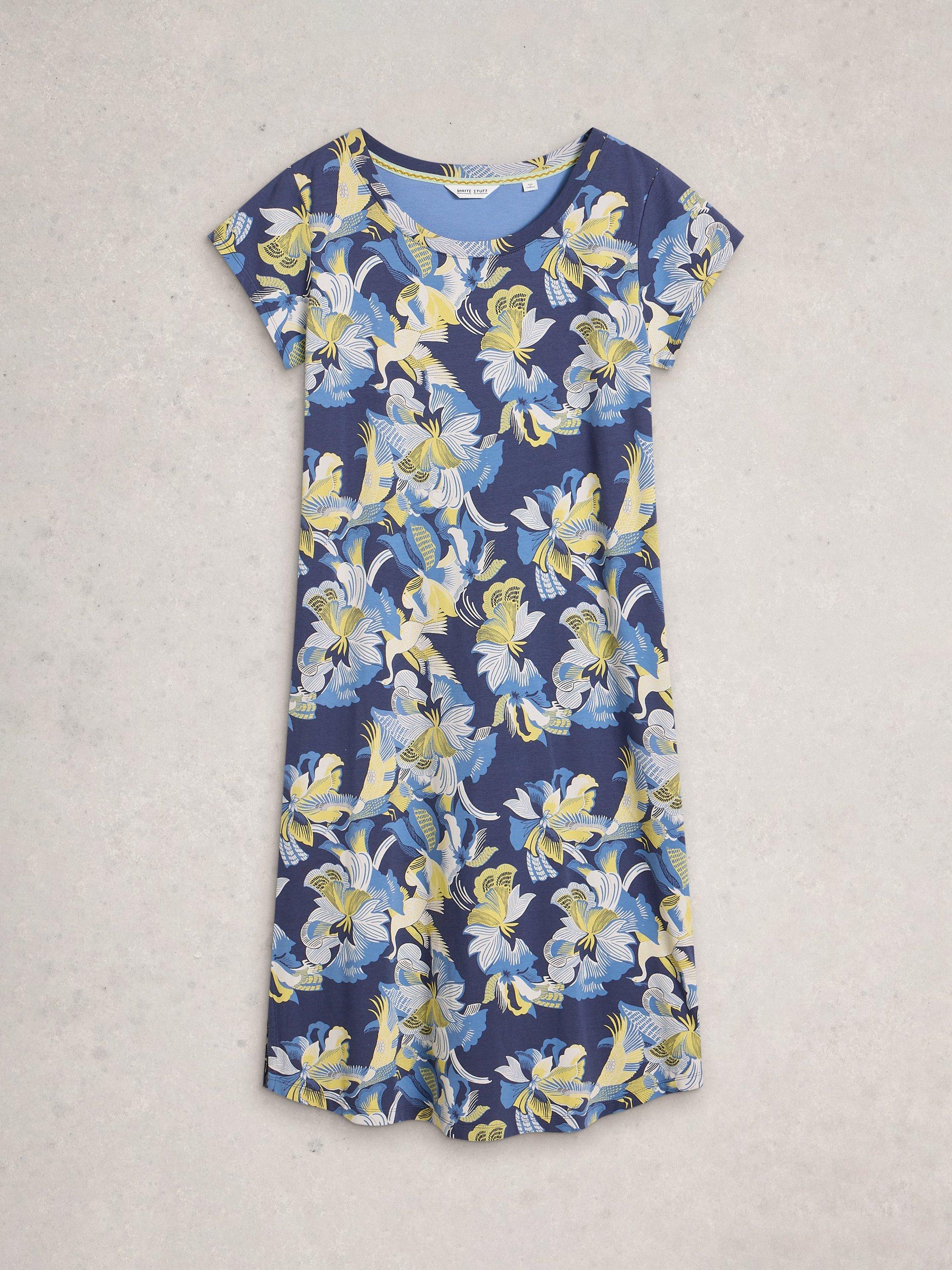 Product image 5 of 6, which shows White Stuff Eva Round Neck Floral Print Midi Nightie , Multi, XS