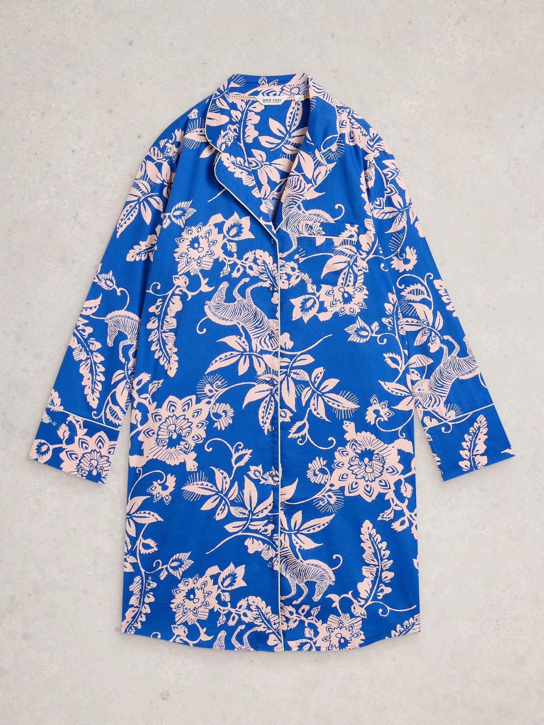 Product image 5 of 6, which shows White Stuff Nina Floral Nightshirt, Blue/Multi, S