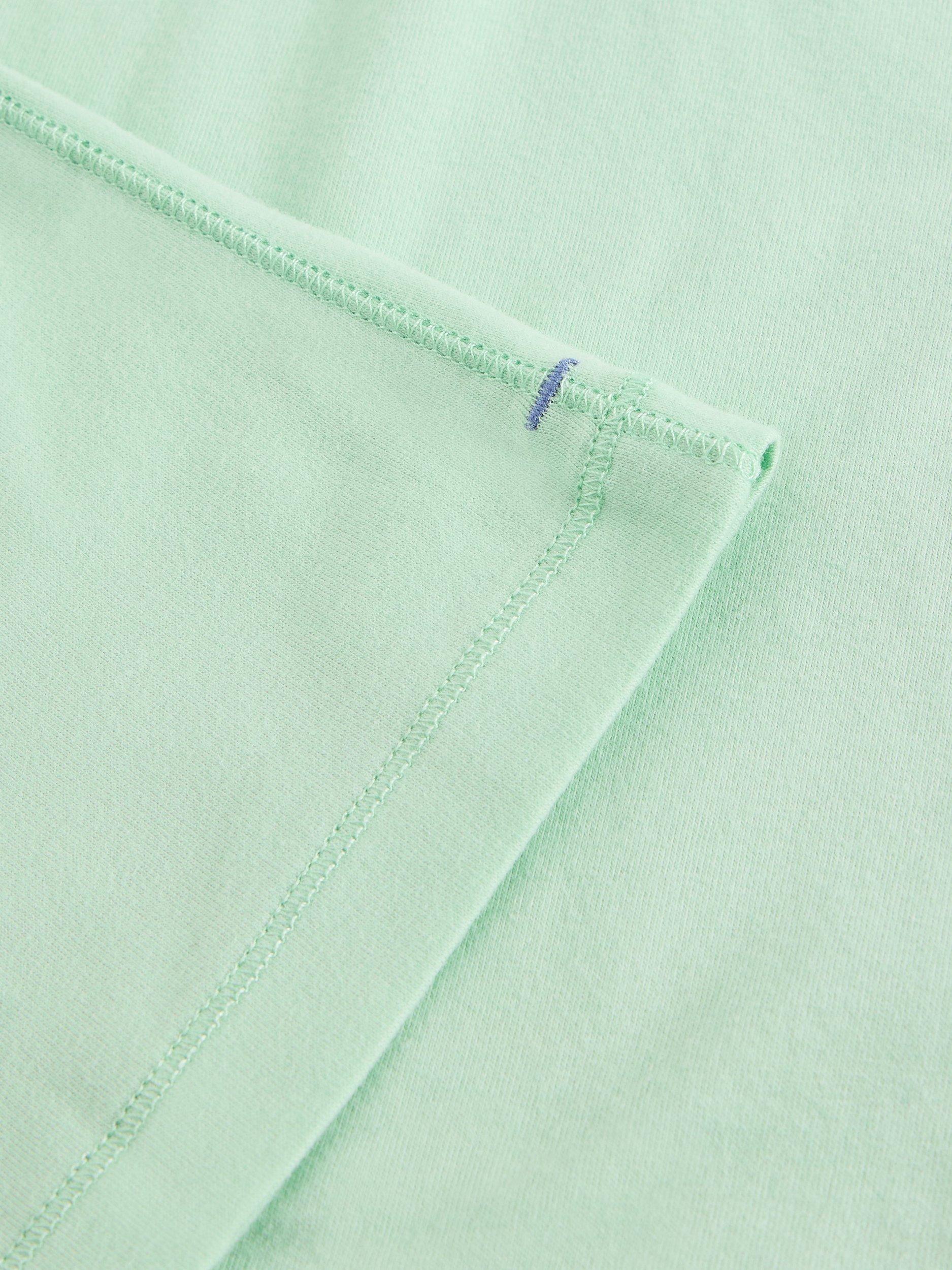 Product image 6 of 6, which shows White Stuff Penny Cotton Blend Long Sleeve Button Neck Pyjama Top, Light Green, XL