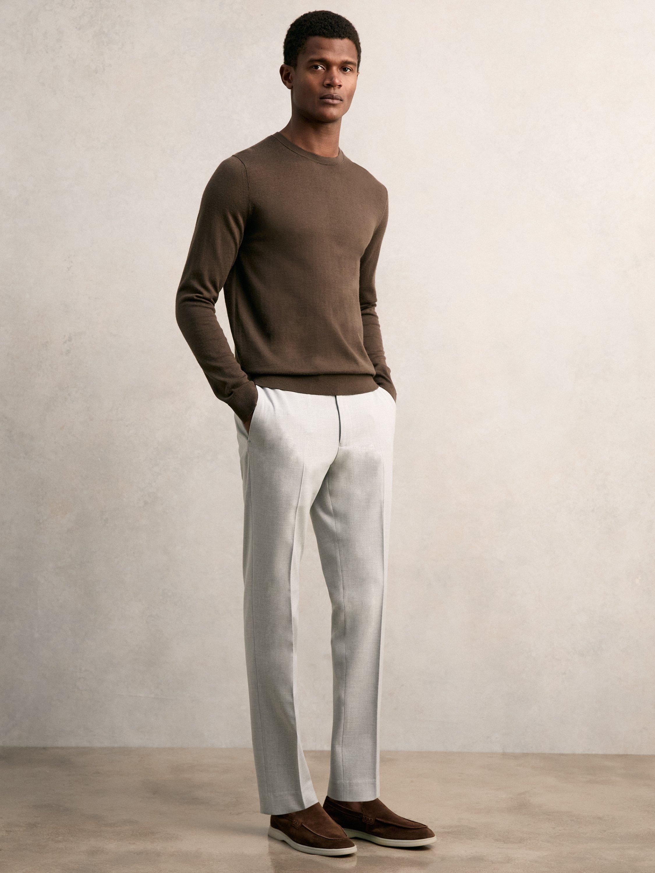 Product image 1 of 5, which shows Reiss Found Slim Trousers, Grey, 28 R