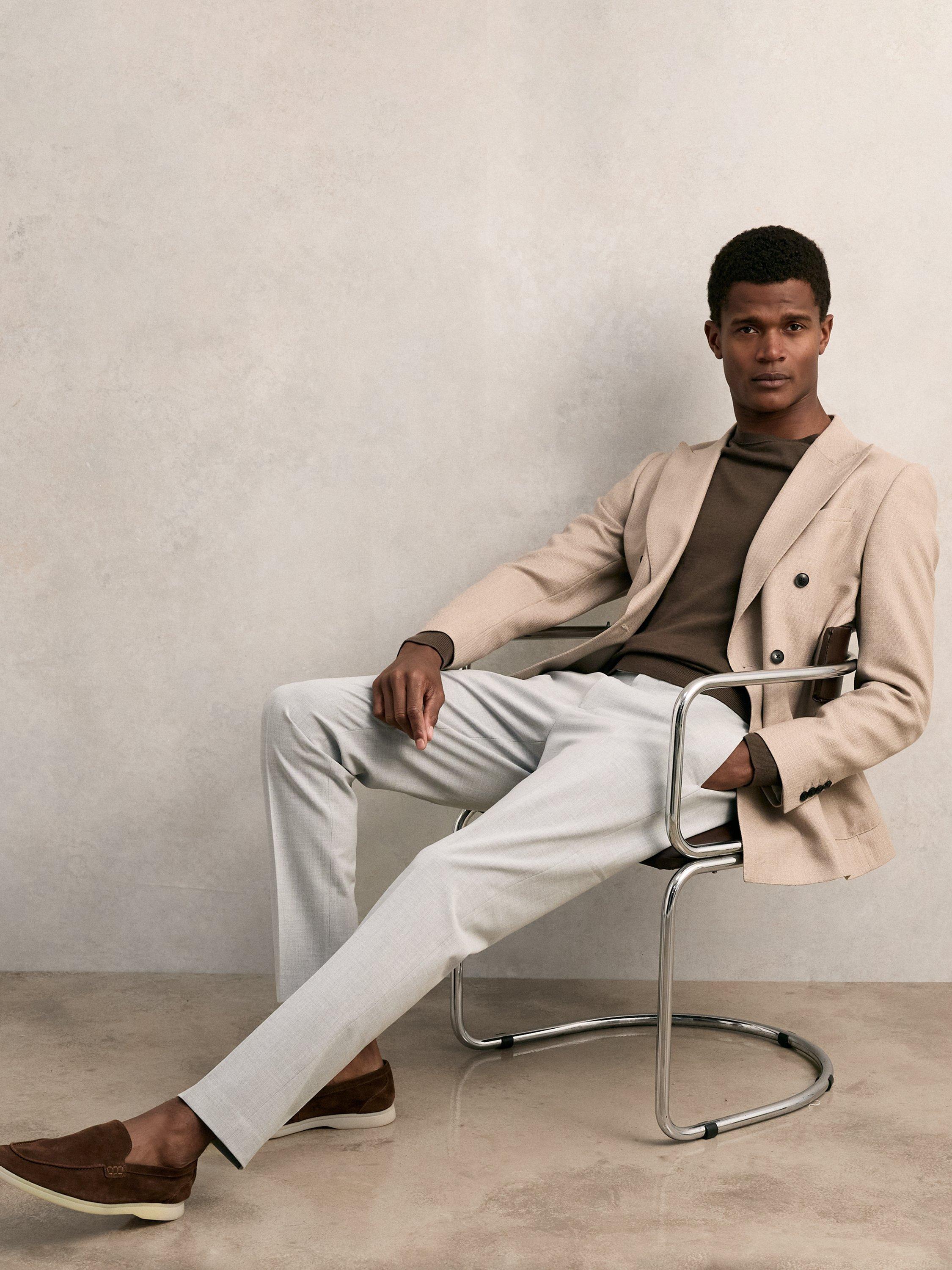 Product image 2 of 5, which shows Reiss Found Slim Trousers, Grey, 28 R