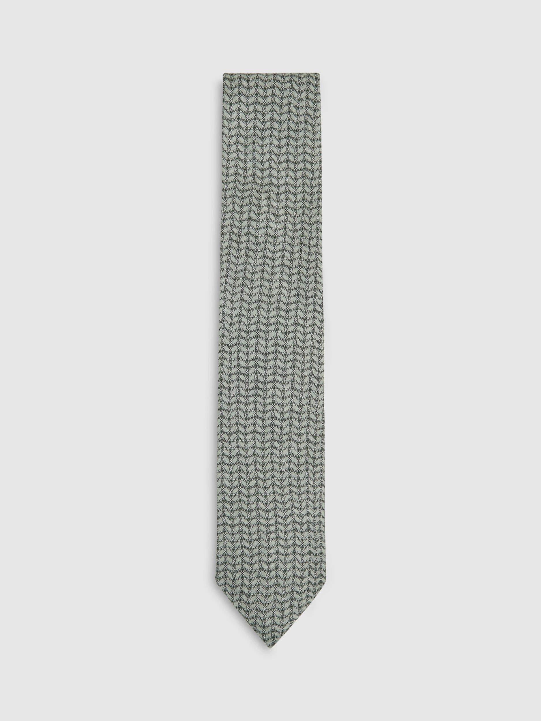 Reiss Bernardo Silk Tie, Sage, One Size