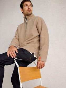 White Stuff Borg Half Zip Jumper - view 2, Light Natural