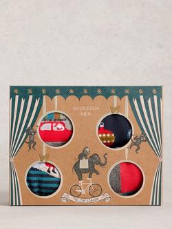 White Stuff Christmas Socks, Pack of 4, Multi - view 2, Multi