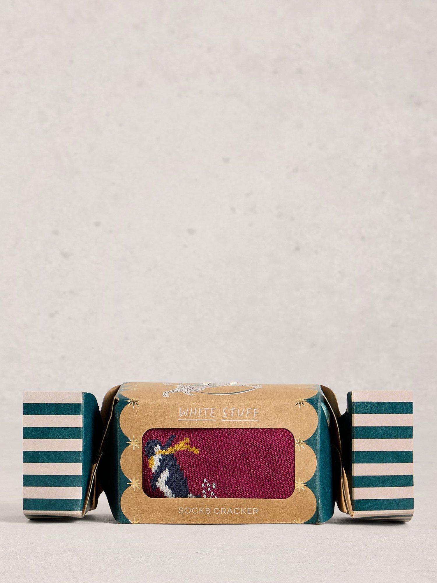 Product image 1 of 3, which shows White Stuff Skiing Penguins Cotton Blend Socks, Red/Multi, 9-12