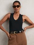 Reiss Belinda Hardware Buckle Leather Belt, Black
