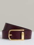 Reiss Iyla Half Keeper Leather Belt, Burgundy