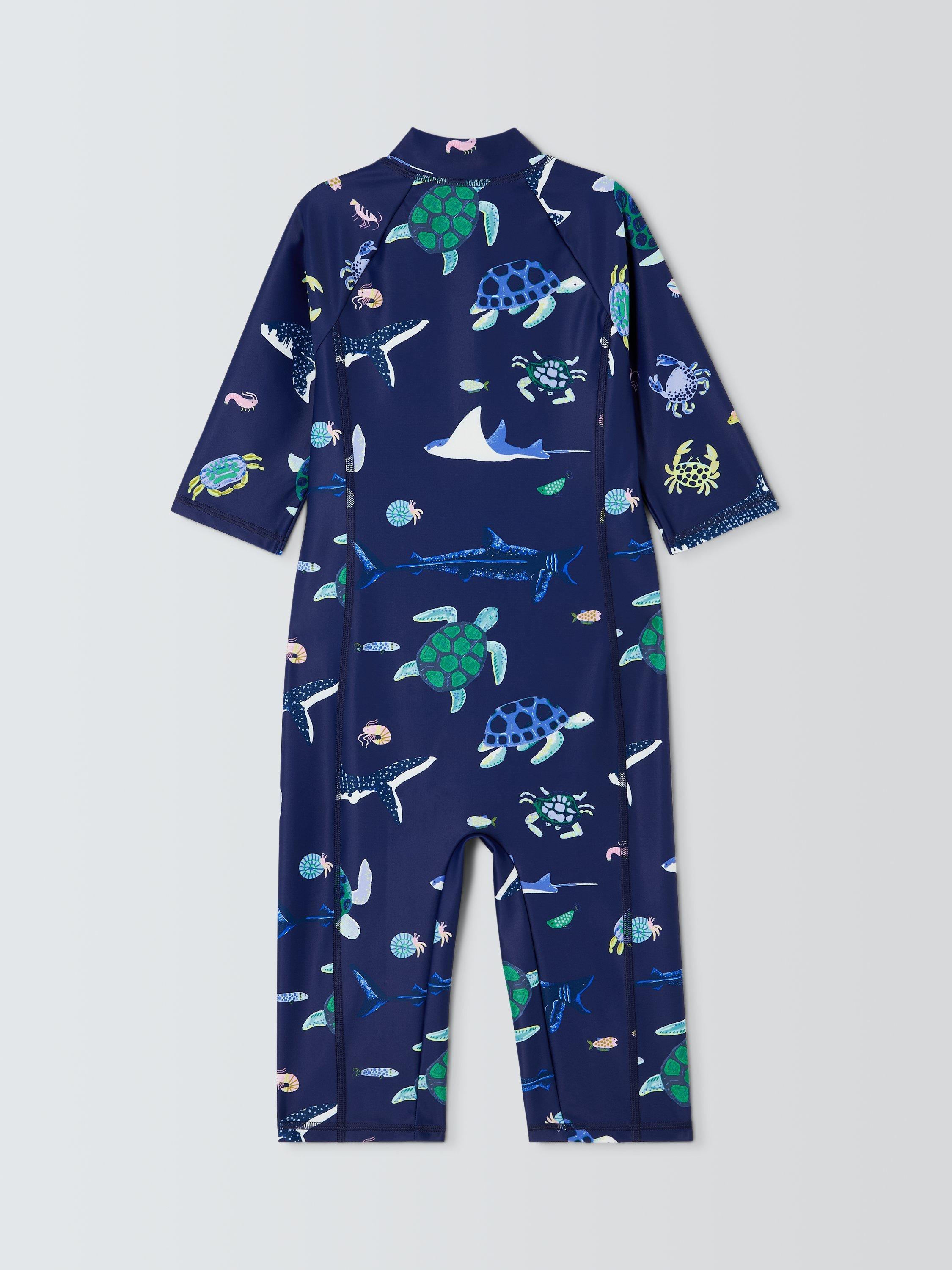 Product image 2 of 3, which shows John Lewis Kids' Deepwater Sunpro Swimsuit, Navy, 3 years