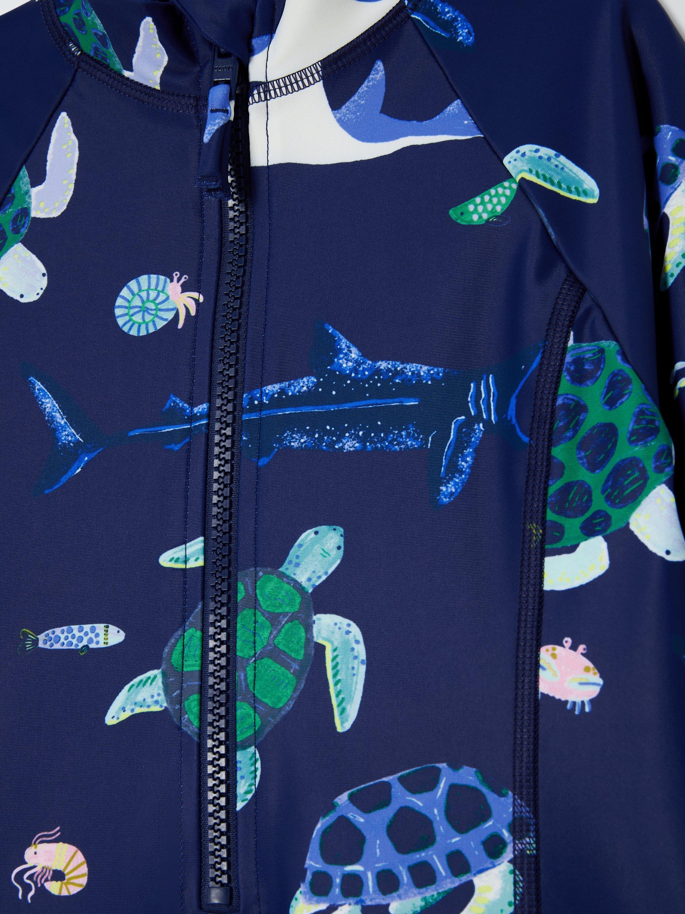 Product image 3 of 3, which shows John Lewis Kids' Deepwater Sunpro Swimsuit, Navy, 3 years