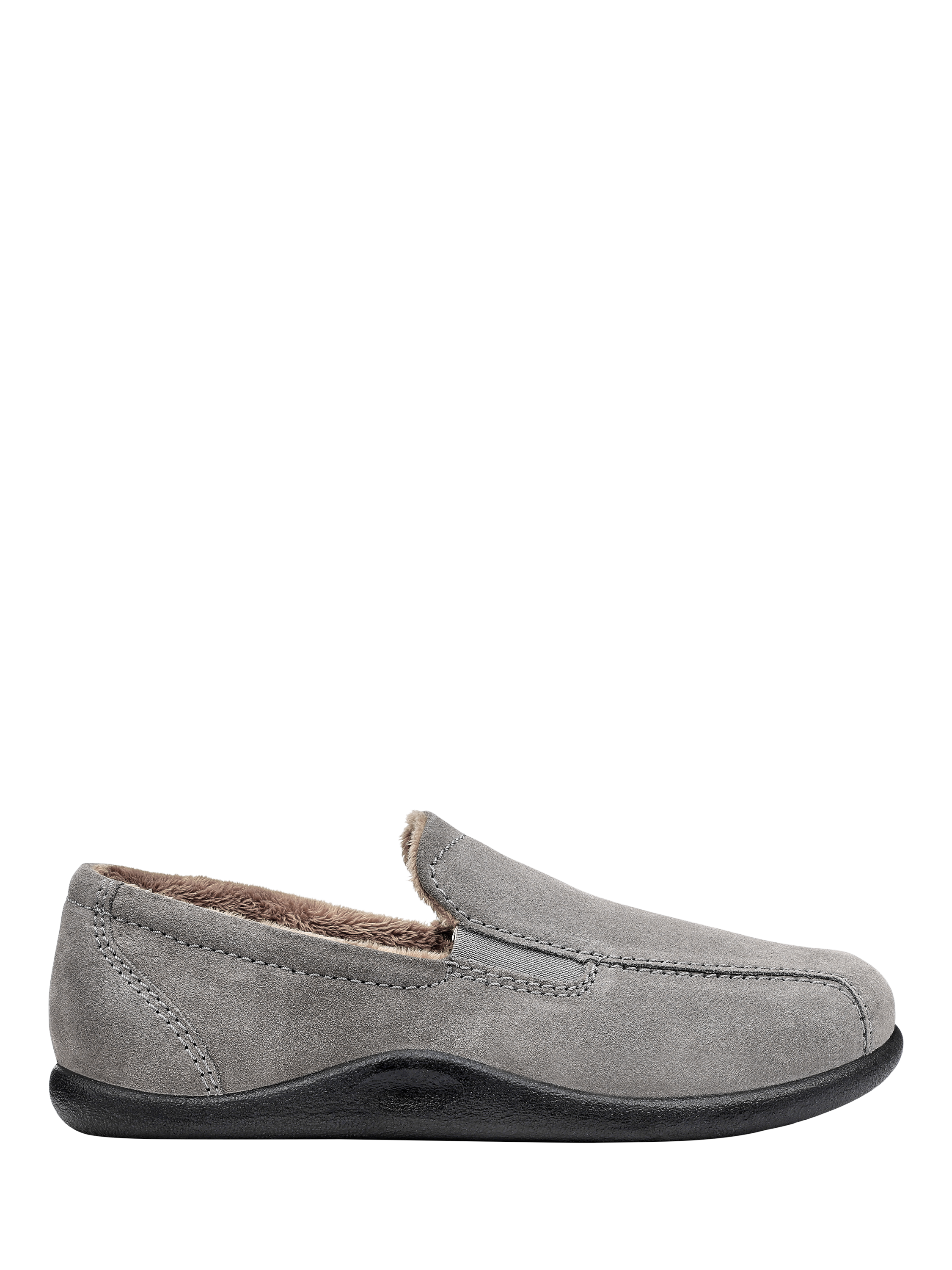 Product image 1 of 4, which shows Hotter Relax Suede Slippers, Urban Grey, 6