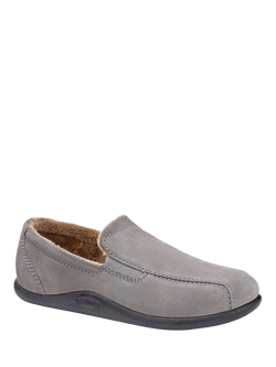 Hotter Relax Suede Slippers - view 2, Urban Grey
