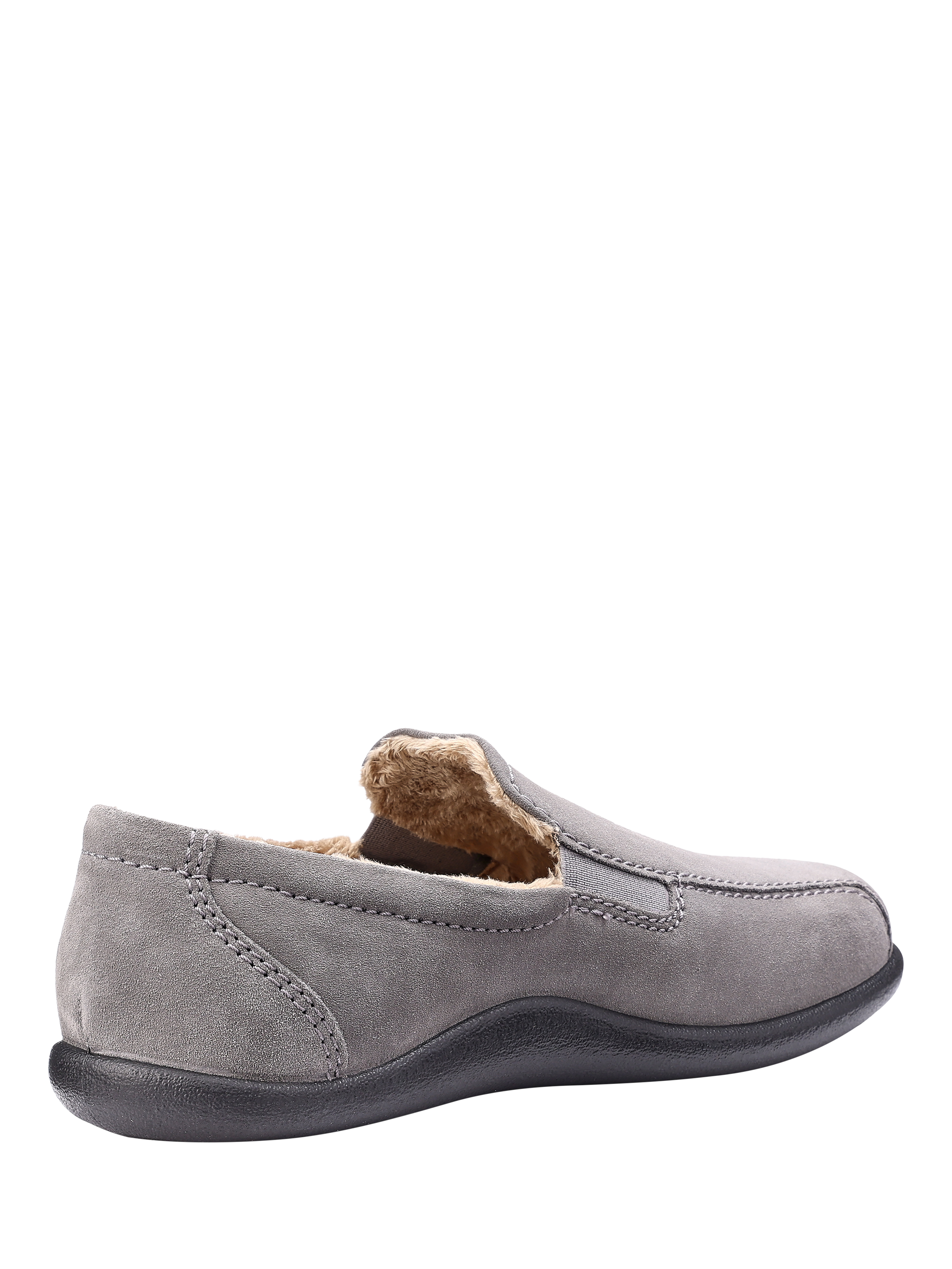 Product image 4 of 4, which shows Hotter Relax Suede Slippers, Urban Grey, 6