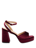 Ravel Surina Velvet Platform Heeled Sandals, Burgundy