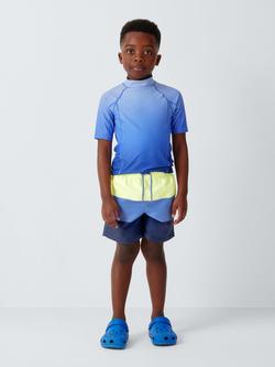 John Lewis Kids' Colour Block Swim Shorts, Navy - view 2, Navy
