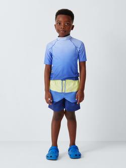 John Lewis Raglan Sleeve Ombre Rash Vest, Blue - view 2, Blue