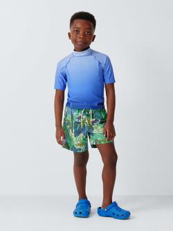 John Lewis Kids' Dinosaur Swim Shorts, Green - view 2, Green