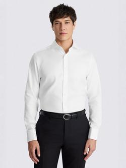 Moss Oxford Cotton Regular Fit Shirt, White, White
