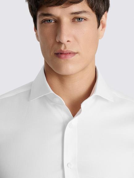 Moss Tailored Fit Cotton Button Down Oxford Shirt - view 2, White