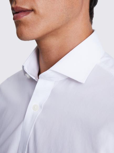 Moss Tailored Fit Poplin Non-Iron Shirt - view 2, White